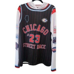NWT NASCAR Chicago Street Race Hoodie Mens XL Pullover Long Sleeve Jersey